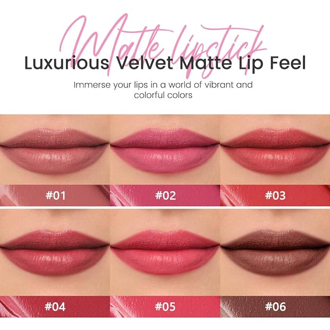 Crimson Matte Lipstick Crayon - High Pigment Creamy Formula, Waterproof Long Lasting, Smooth Glide Application, Non-Sticklipstick, Ultra Thin Lightweight, Velvet Matte Lip Feel for Women 03#