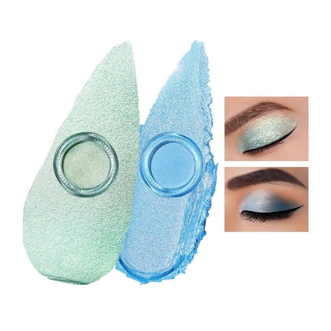 Oulac Cream Eyeshadow also for Highlighter Large Capacity Highly Pigmented Eye Shadow Waterproof &Long Lasting with Moisturizing Formula, Shimmer Glitter Eye Makeup. 6g.16+02