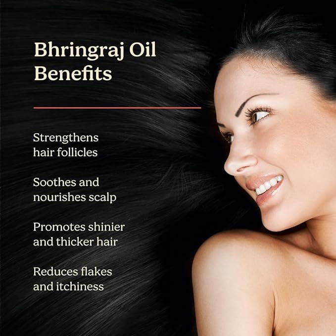 Life & Pursuits Bhringraj Hair Growth Oil 6.8 Fl Oz, Natural Ayurveda Scalp Therapy For Men & Women| Rosemary, Amla, Hibiscus, Tea Tree & Coconut| Reduces Itchiness & Dryness| Nourishes Damaged Hair