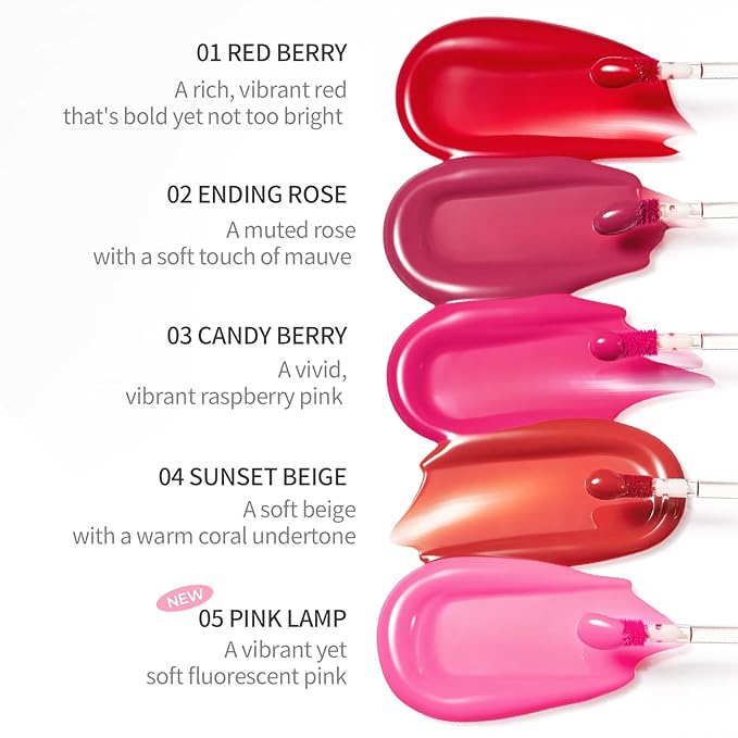 Pudding Glow Korean Lip Tint | Natural Lip Stain | Gloss to Stain | Long-Lasting & Non-Sticky | Lightweight Lip Tint 0.14 oz. (05 PINK LAMP)