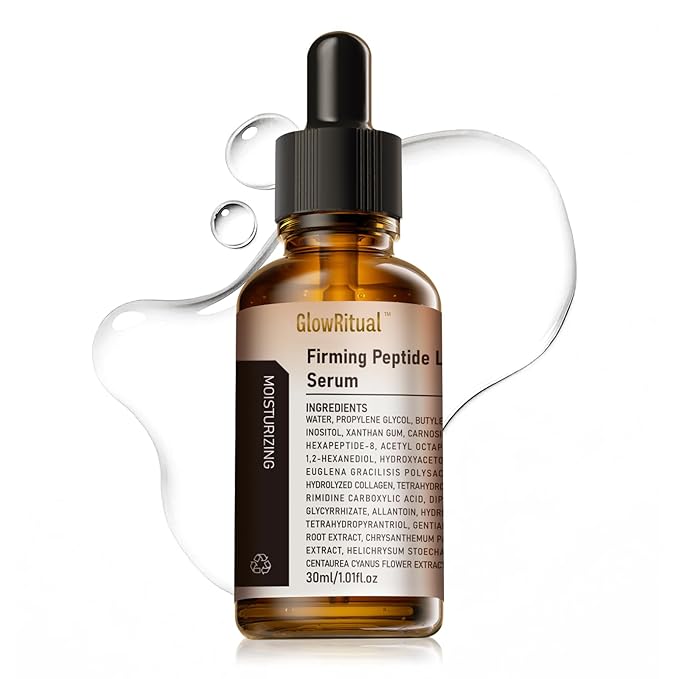 GlowRitual Firming Peptide Lifting Serum — Hydrating, Anti-Aging Face Glow Serum for Women; Natural Ingredients, Multi-Peptides & Collagen Formula, Boosts Elasticity & Radiance, Smooths Fine Lines