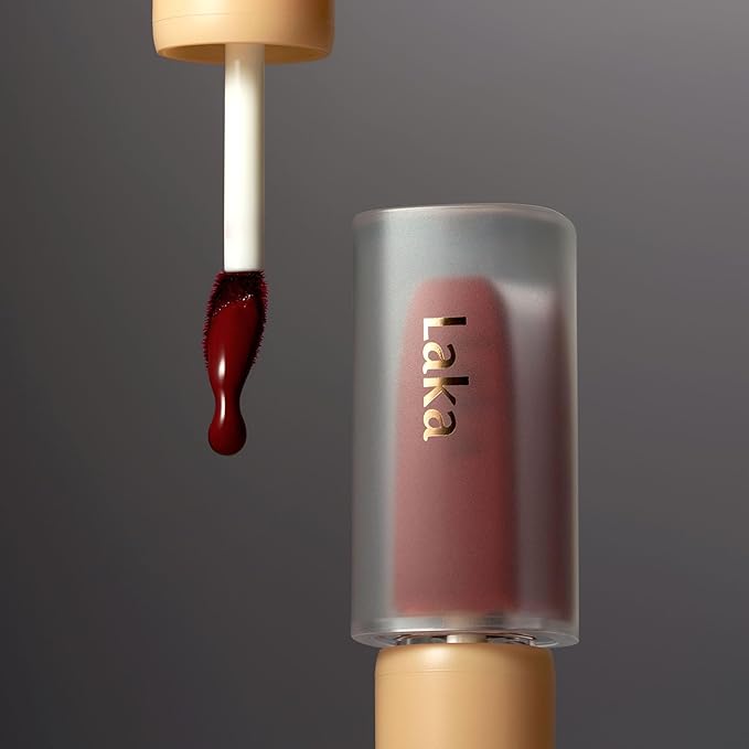 Laka Fruity Glam Tint, Glowing Lip Stain with Wide Color Spectrum, Hydrating & Lightweight Texture, Long-Lasting Bold Stain, Non-Sticky, Vegan, K-Beauty (#108 Salty, 4.5g/0.15oz)