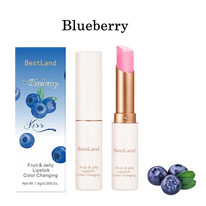6 Pcs/Set Peach Aloe Vera Strawberry Blueberry Avocado Grape Jelly Lipstick Set Temperature Change Moisturizer flower Lip Stick Long Lasting Nutritious Lip Balm Magic Color Change Lip Gloss