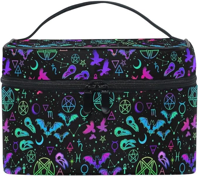 Makeup Bags, Gothic Different Magic Elements Makeup Organizer Bags Toiletry Bag Box Travel Cosmetic Bag Make Up Train Case for Women Teen Girl Ladies