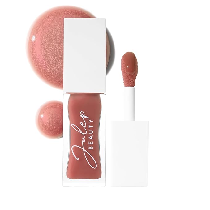 Julep So Plush Glossy Lip Oil – Hydrating Lip Tint with Apricot, Avocado & Jojoba Oils – Non-Sticky Shine, Moisturizing Lip Gloss for Soft, Nourished Lips – Vegan & Cruelty-Free (01 All Neutral)