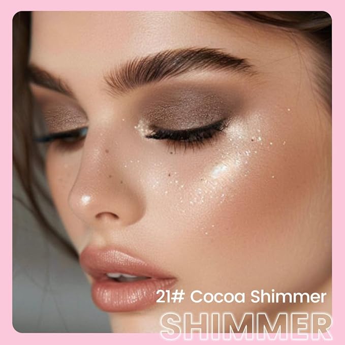 Kaely 2in1 Cream Eye Shadow Brightener Sticks for Eyes, Pencil Eyeshadow Applicator Stick Waterproof Pigmented, Eye Shadow Palette Highlighter Makeup, sombras para ojos, 21 Cocoa Shimmer