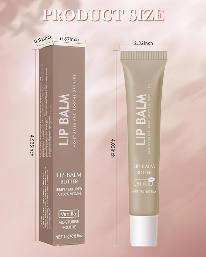 Lip Balm Butter Poppy, Hydrating Tinted Butter Lip Gloss,Clear Lip Mask Lip Care Moisturizer,Smooth Lip Treatment Balm,Jelly Yummy Glow Reviver Fat Lip Oil,Christmas Makeup Gift for Women-04