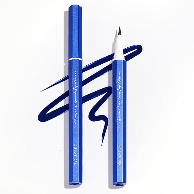 Liquid Eyeliner, Deep Blue Eyeliner Pen, Long Lasting Blue Eye Liner with Felt Tip, Precision Colored Eye Liner Pen, Water Removable, Easy to Use, Body Art Use (Midnight Wave)