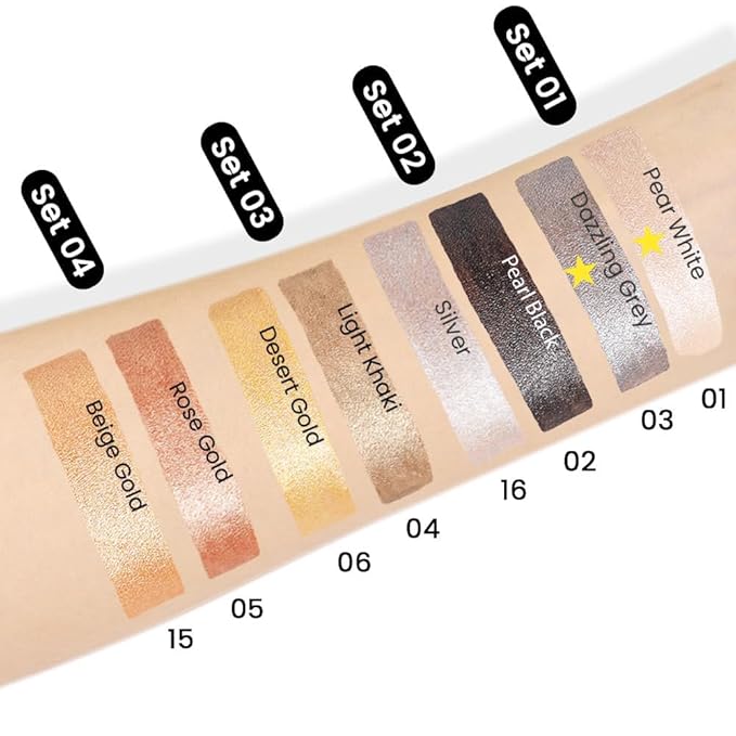 evpct 2Pcs Cream Eyeshadow Sticks Set for Eyes Pearl White & Pearl Black Shimmer Eye Crayon Shadow Brightener Stick Pencil Pen Bulk sombras en crema para ojos 01+03