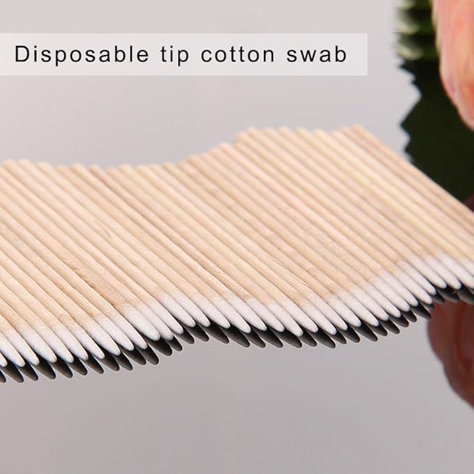 400pcs Pointed Cotton Swabs, 4 inch Precision Microblading Cotton Swab Cotton Sticks Applicator for Eyebrow Tattoo Beauty Make-up Nail Clean, Wood Handle Pointed Tip Head