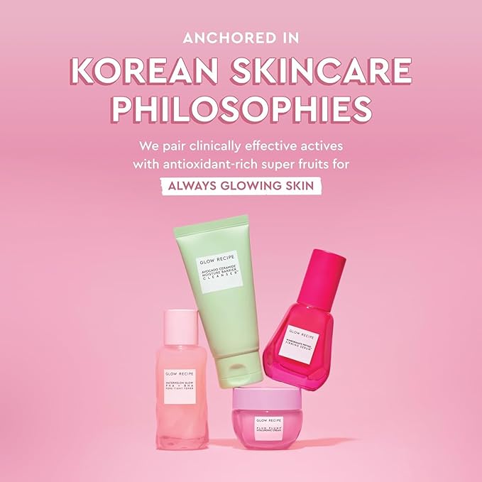 Glow Recipe Dewy Babies Travel Skincare Set - Plum Plump Hyaluronic Acid Serum + Dewy Flush Tinted Blush Drops + Pink Juice Face Moisturizer + Bronzing Hue Drops + Ultra Fine Facial Mist (5 Count)