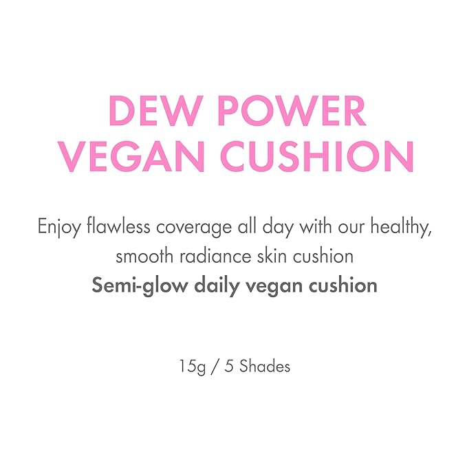 Amuse SEOUL DEW POWER VEGAN CUSHION ([REFILL] 01 PURE) | Dewy, glow, long-lasting, clean beauty, lightweight, natural look, foundation for sensitive skin, hydrating cushion