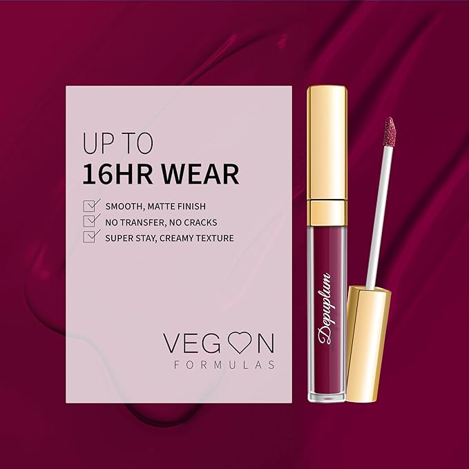 Mauve Lipstick Matte for Women, Superstay Long Lasting Red Lipstick Smudgeproof Liquid Lipsticks, Cruelty Free Lip Makeup (DM03 Mauve Cyber)