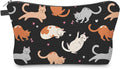 Cute Travel Makeup Bag Cosmetic Bag Small Pouch Gift for Women (Cat Black)