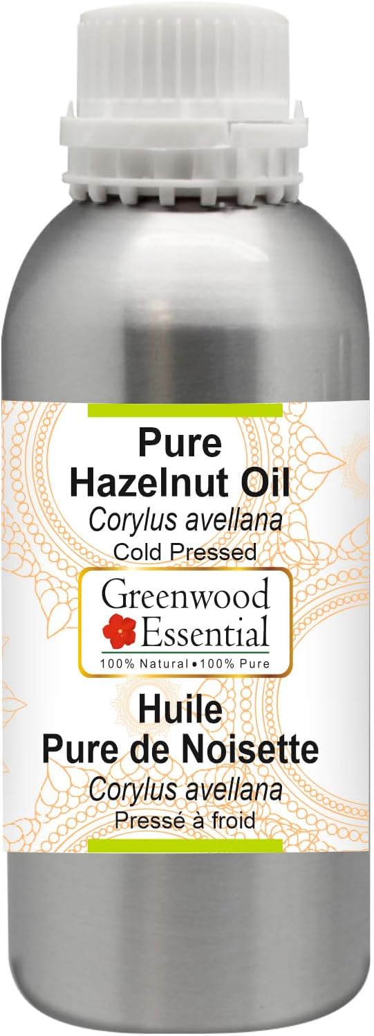 Greenwood Essential Pure Hazelnut Oil (Corylus avellana) Cold Pressed 1250ml (42 oz)