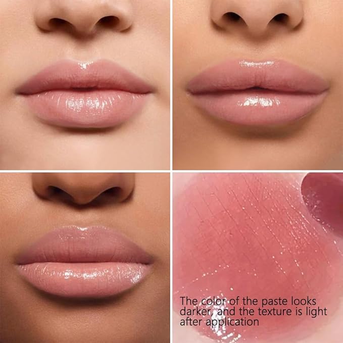 2Pcs Pink Honey Tinted Lip Stain Lip Balm Lip Gloss Lipstick, Sheer Hydrating Lip Stains Tint, Moisturizing Lip Color for All Skin Tones, Nourishing Lip Balm with a Hint of Natural Black Cherry Tint