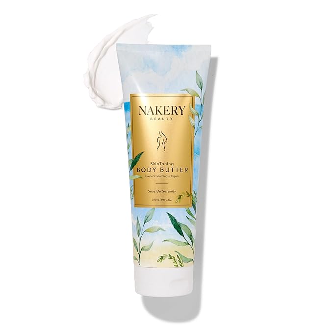 NAKERY Body Butter Anti Aging Moisturizer - Body Cream Skin Tightening Cream & Neck Firming Cream, Moisturizing Cream & Neck Tightening Cream for Body & Face Cream for Dry Skin 300ml(Seaside Serenity)