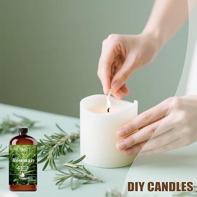 Rosemary Essential Oil, Rosemary Oil 16 Fl Oz 480ML for Diffuser Humidifier Yoga Cleaning DIY Candle Soap Making Essential Oils