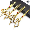 6 inch /7 inch salon professional salon scissors salon hairdresser hair cutting hairstyle pruning tools Japan 440c high hardness stainless steel golden (6 inch 4pcs)