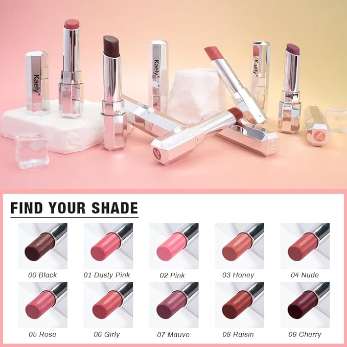 Kaely Girly Honey Lipstick Tinted Lip Balm, Hydrating Shine Lipstick for Women Dry Lips, Moisturizing Nourishing Glossy Lip Gloss Stain Makeup, Sheer Lightweight, Vegan & Cruelty-Free, 06