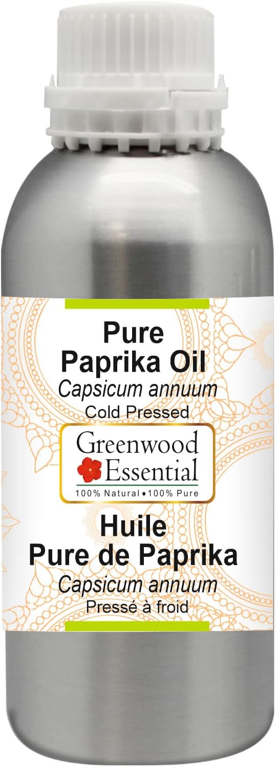 Greenwood Essential Pure Paprika Oil (Capsicum annuum) Cold Pressed 300ml (10 oz)