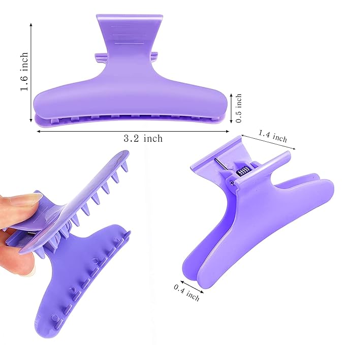 Ondder Hair Clips, 12 Pack - Butterfly Hair Clips Clamps Claws Pro Salon Hair Clips for Cutting, Styling, Sectioning, Coloring Hair - Hair Accessories for Women Girls
