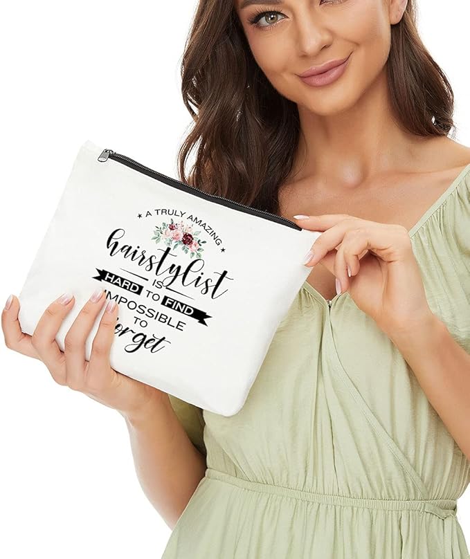 Hair Stylist Gifts, Hairdresser Bag, Hairdresser Gifts for Women, Hair Dresser Gift Idea Unique Cosmetology Graduation Birthday Christmas Thanksgiving- Amazing Hairstylist Hard to Find Makeup Bag