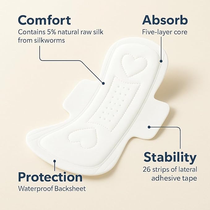 MODAL Panty Liners for Women, Unscented Sanitary Pads with Wings, Daily Thin Panty Liners, 7.5 Inch(190 mm), Mini, 20 Count