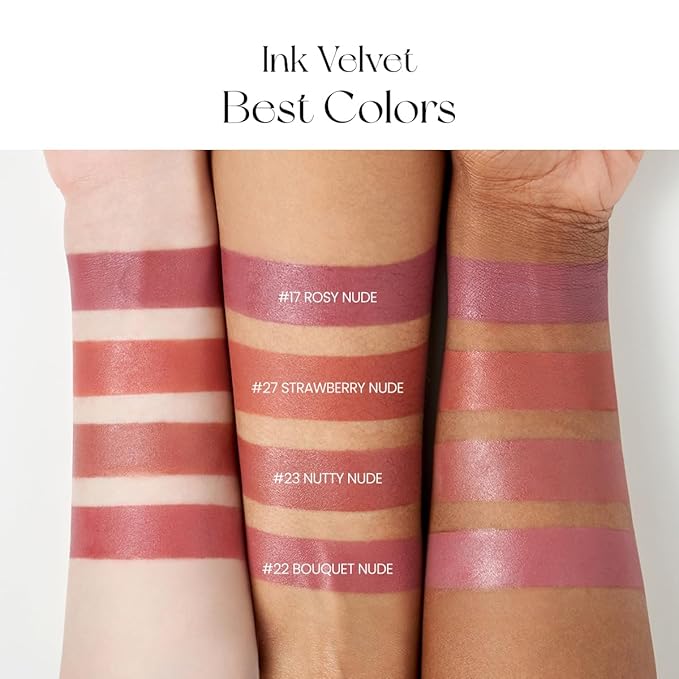 Peripera Ink the Velvet Lip Tint - High Pigment Color, Longwear, Weightless, Not Animal Tested, Gluten-Free, Paraben-Free (045 PINK BEIGE NUDE)