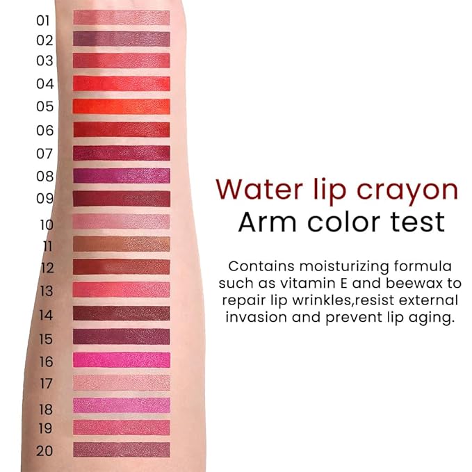 Classical Red Crayon Matte Lipstick Lip Liner Pencil, Moisture Smooth Lipstick Pencil, With pencil sharpener Sharpenable Lip Pencil, Ultimate Lip Crayon for Women Smudgeproof Waterproof 06#