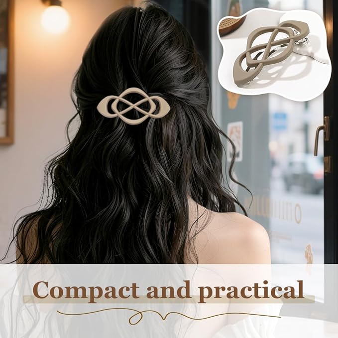 4 Pack Vintage French Barrette Hair Clips, 2025 New Hair Accessories for Women, Strong Hold No Slip Styling (Beige)