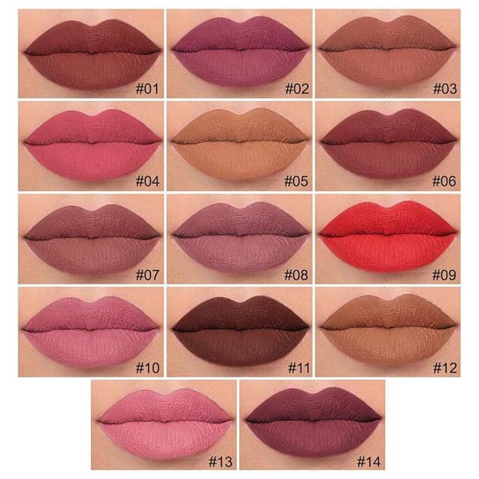 evpct Longwear Liquid Lip Liner Stain Marker Pen Long Lasting Waterproof, Pink Red Matte Semi Permanent 24 Hour Lip Liner and Lipstick Combo, Korean Color Stay Lipliner All Day, Lips Stain peel off
