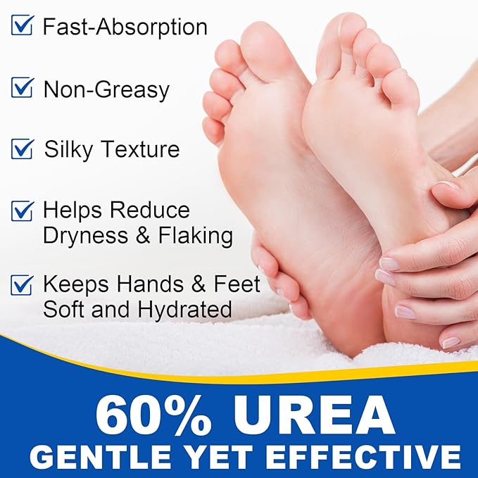 60% Urea with 2% Salicylic Acid Urea Foot Care Stick, 2PCS Heel Stick for Cracked Feet, Foot Care Cream Moisturizer for Dry Cracked Feet, Knees, Elbows, Hands, Foot Lotion Stick
