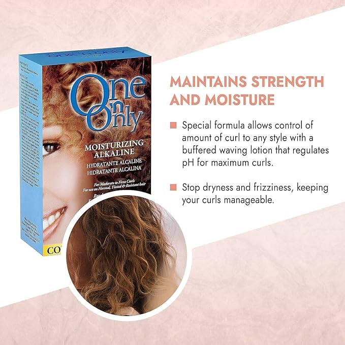 One 'N Only Moisturizing Alkaline Perm with Argan Oil, Moderate to Firm Curls, Fresh Scent, True-to-Rod Size Curls, Leaves Hair Shiny, Moisturized, and Manageable,