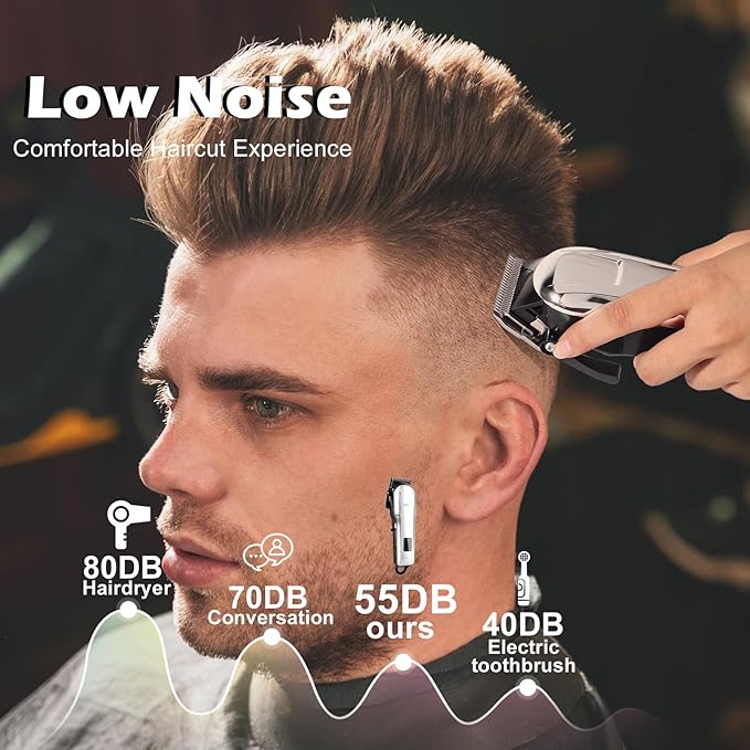 4 Pack Hair Clippers for Men Cordless Clippers for Hair Cutting Rechargeable Beard Hair Trimmer LED Display Stocking Stuffers for Men
