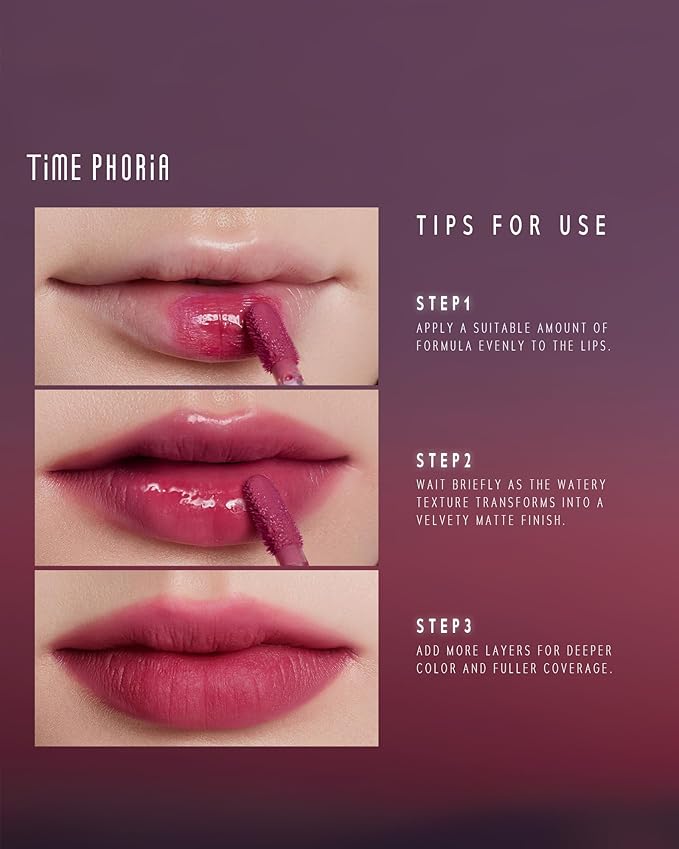 Blurring Lip Tint - Shine Lip Gloss to Soft Blurry Lip Matte Finish, Long-Lasting Lip Stain, Smooth and Blur lip lines, Weightless Watery-Velvet Feel, Hydrating & Non-Sticky (001 FLUX)