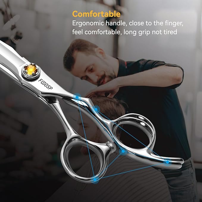 Professional Hair Scissors 6” Barber Scissors Japan VG10 Fine Cutting Blades Professional CNC Hair Shears Barber Scissor Set for Men and Women Haircut Shear Kit