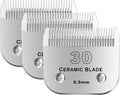 30# Detachable Pet Dog Grooming Clipper Ceramic Blade,Compatible with Andis Size 30 Cut Length 1/50"(1.5mm),Compatible with andis/wahl/Oster Dog Clippers 3PCS