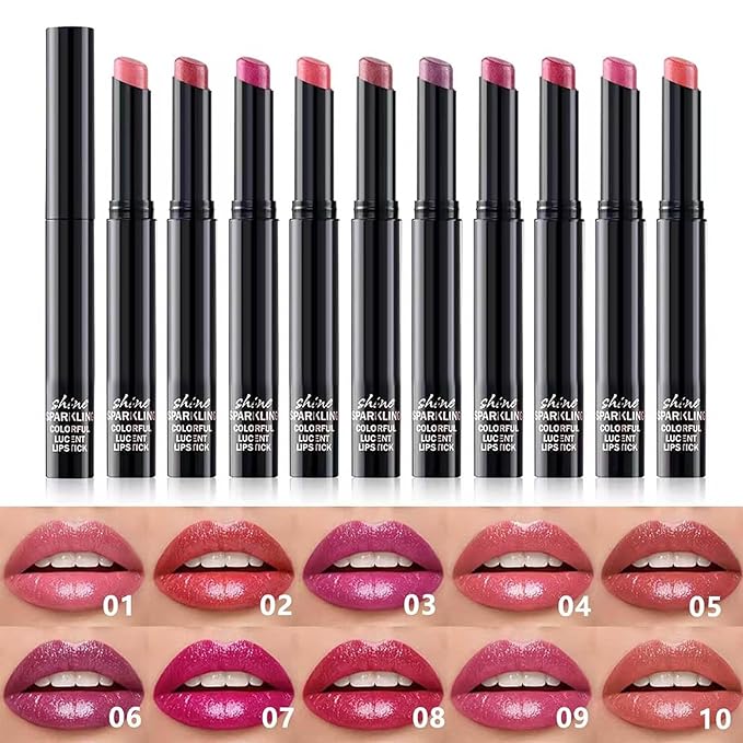 Dark Purple Lipstick For Women Matte Nude Glitter Highly Pigmented Moisturizing Lip stick Hypoallergenic Waterproof Long Lasting Lipsticks Quick Makeup Lightweight Portable # 06