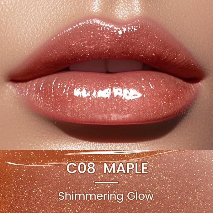 CATKIN Glossy Lip Balm Ultra Hydating Glow Lip Tinted Jelly Plump Melting Balm Shea Butter Repair Soothing For Dry Lips Dewy Finished 0.12 oz 2pcs Set 04