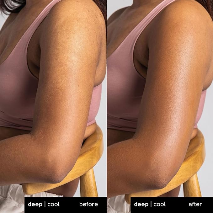 Tinge Tint Body Makeup, Water and Transfer Resistant Up to 48 Hours, Buildable Medium Coverage Body Foundation or Bronzer with Amino Acids, Tattoo Cover Up Makeup, 3.38 FL Oz - Deep Warm