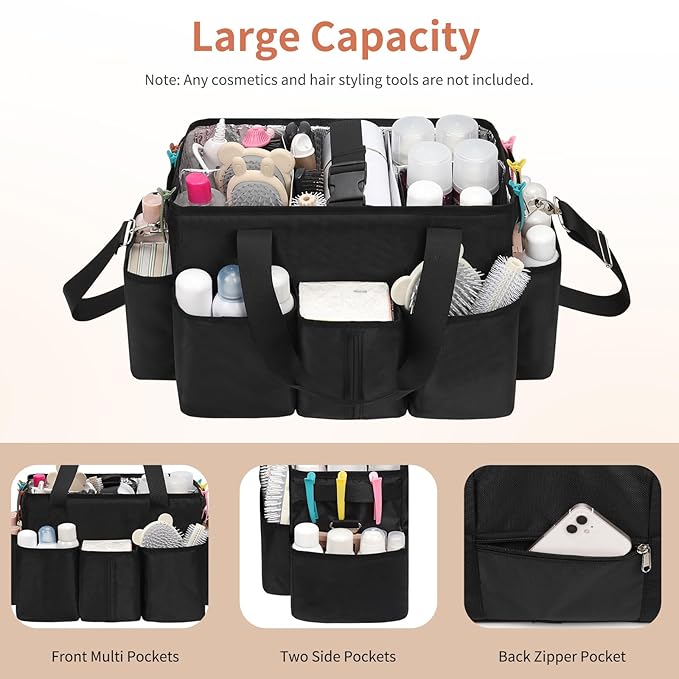 Hairstylist Traveling Bag, Extra Large Hair Tools Travel Bag, Hair Tool Organizer with Adjustable Dividers and Multi Pockets, Professional Makeup Artist Bag, Hairstylist Must Have
