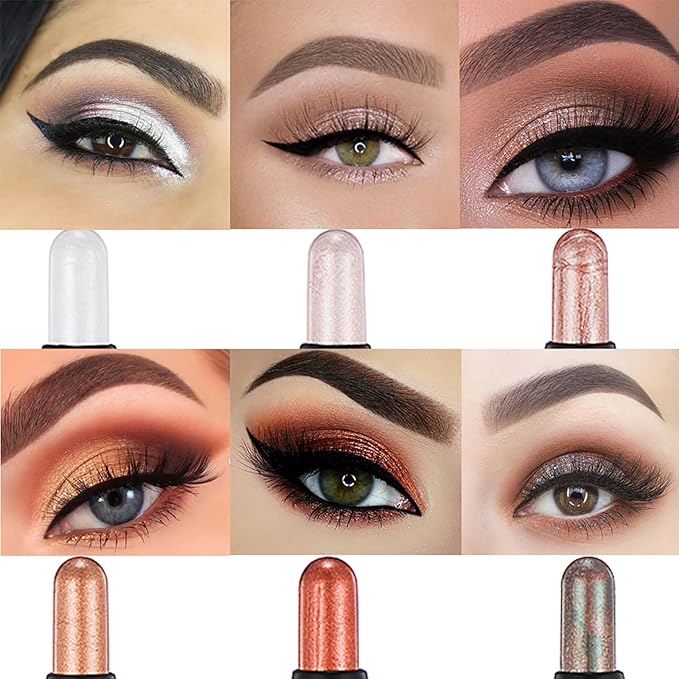 Rose Pink Dual Ended Eyeshadow Stick 12 Colors Matte and Shimmer Waterproof Long Lasting Creamy Eyeshadow Pencil for Smokey Eye Natural Everyday Makeup