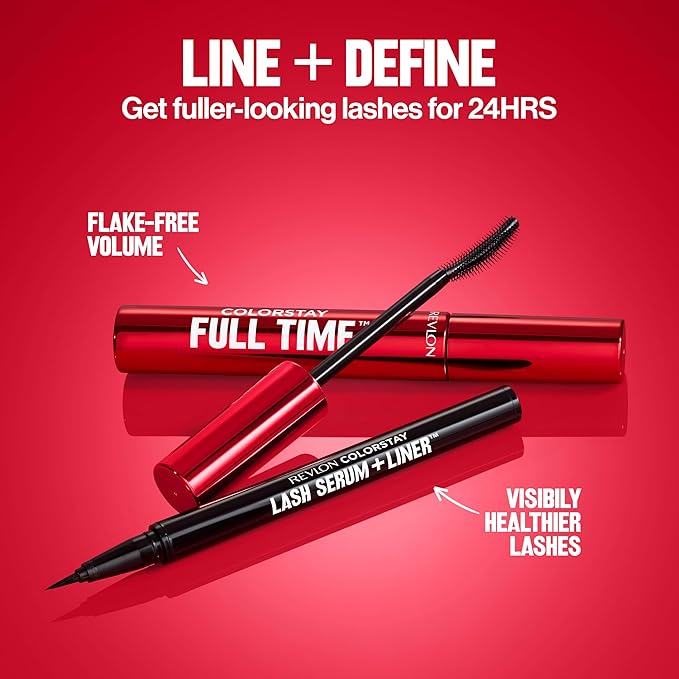 Revlon ColorStay Full Time Volumizing Mascara, 24 Hour Wear, Smudge-Proof, Non-Clumping, Flake-Free, Stocking Stuffer for Her, 403 Natural Brown