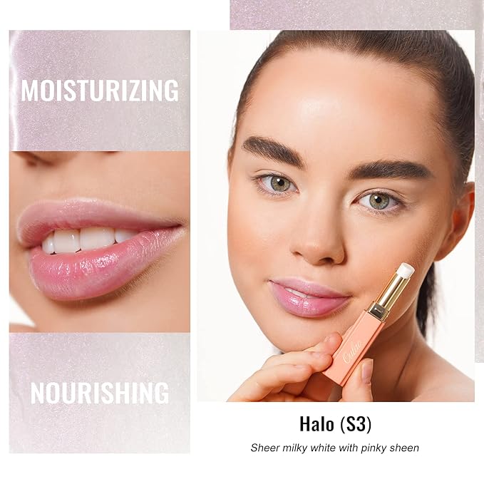 Oulac Moisturizing Shine Lipstick For Women Christmas Set 2PCS, 2 in 1 Tinted Lip Balm for Winter, Hydrated Juicy and Glossy Lip Color for Dry, Cracked and Chapped Lips, Vegan [S03+S05]