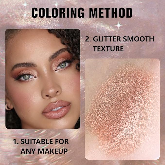 Glittler Singe Eye Shadow Palette Makeup, Amber Rush Brown Sparkle Monochrome Eyeshadow, Mini Singe Pressed Pigmented Waterproof Sombras Para Ojos, Vegan, Talc, Paraben & Cruelty Free, 21