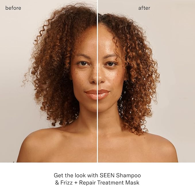 SEEN Frizz + Repair Treatment Mask - Fragrance Free - Fights Frizz, Repairs Damage for Stronger, Smoother, Healthier-Looking Hair - Safe for Sensitive Skin