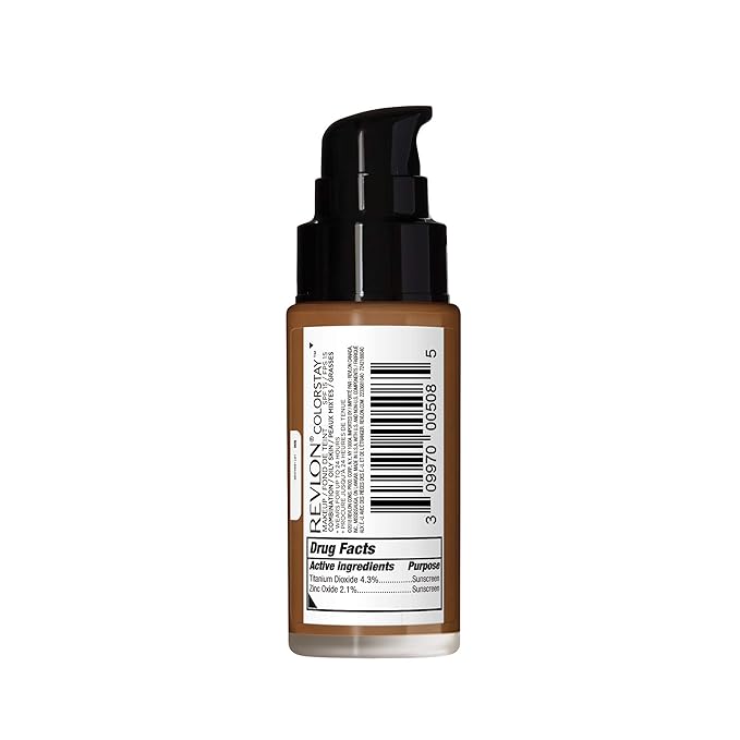 Revlon Liquid Foundation, ColorStay Face Makeup for Combination & Oily Skin, SPF 15, Medium-Full Coverage with Matte Finish, Walnut (500), 1.0 oz