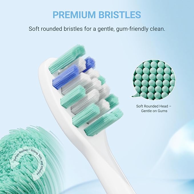 PERECT Soft Replacement Toothbrush Heads 6-Pack for Philips Sonicare Click-On Models – Fits 4100, 5100, 6100, 9023, W Optimal Plaque Control, Not Compatible with Essence/E-Series or Philips One
