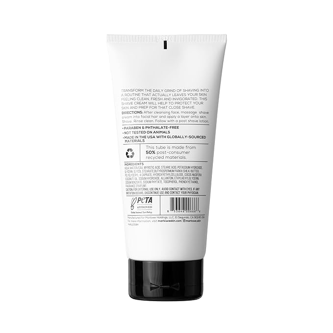MARLOWE. No. 141 Shave Cream 6 oz, Conditioning Shaving Cream with Shea Butter & Coconut Oil, Smooths & Protects for a Close Shave, Aloe Citron Scent